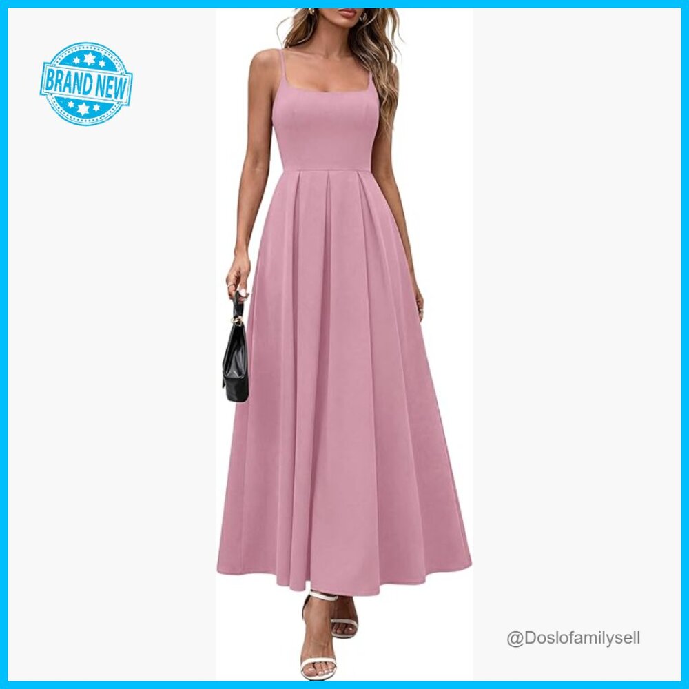 Elegant Ruffle Maxi Dress A-Line Formal Wedding Guest Chic Summer